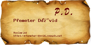 Pfemeter Dávid névjegykártya