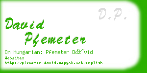 david pfemeter business card